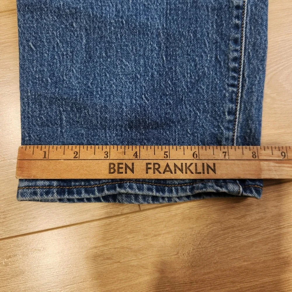 Levis Ribcage Straight Jeans‎ Womens 28x27 Medium Wash High Rise Stretch Denim
